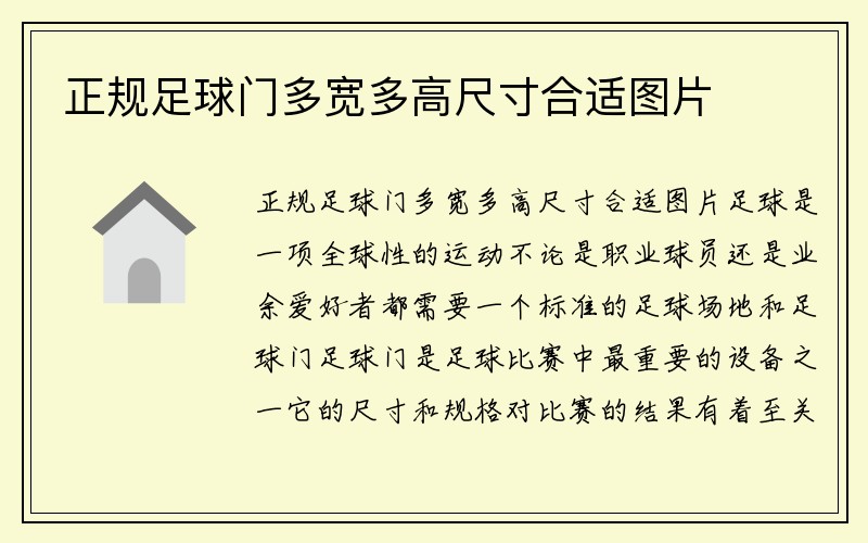 正规足球门多宽多高尺寸合适图片