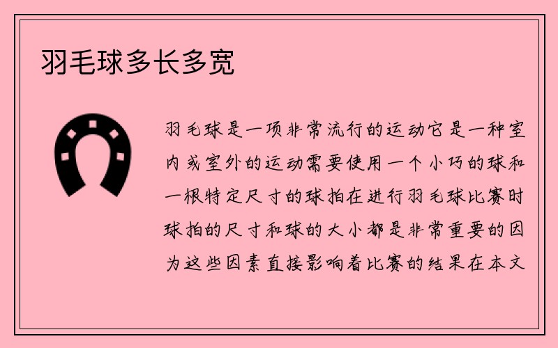 羽毛球多长多宽