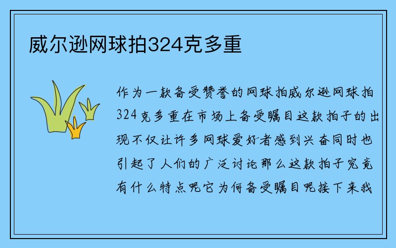 威尔逊网球拍324克多重