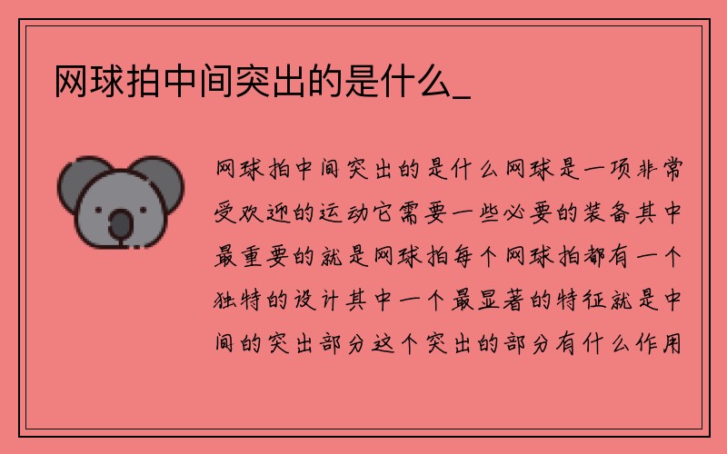 网球拍中间突出的是什么_