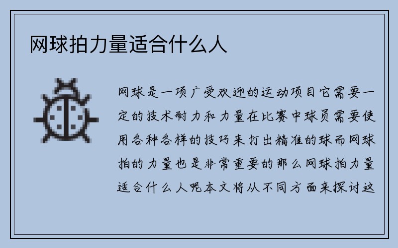 网球拍力量适合什么人